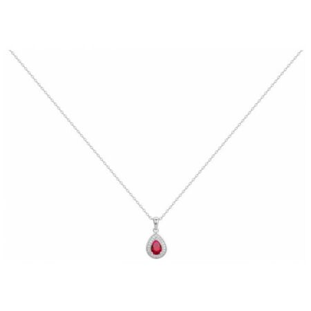 Collier en argent, spinelle rouge et oxyde de zirconium