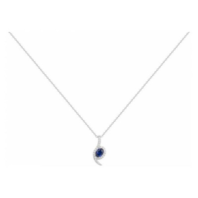 Collier en argent, spinelle bleue et oxyde de zirconium