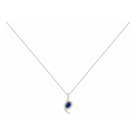 Collier en argent, spinelle bleue et oxyde de zirconium