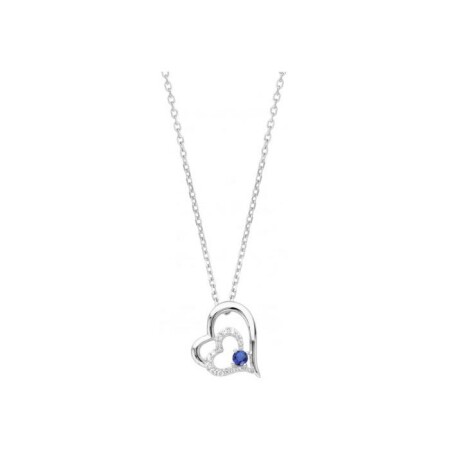 Collier en argent, spinelle bleue et oxyde de zirconium