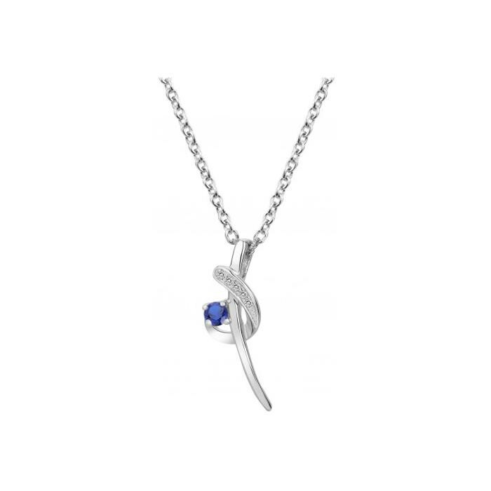 Collier en argent, spinelle bleue et oxyde de zirconium