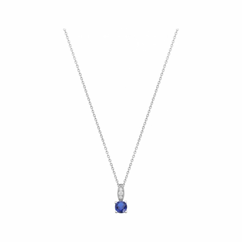 Collier en argent, spinelle bleue et oxydes de zirconium