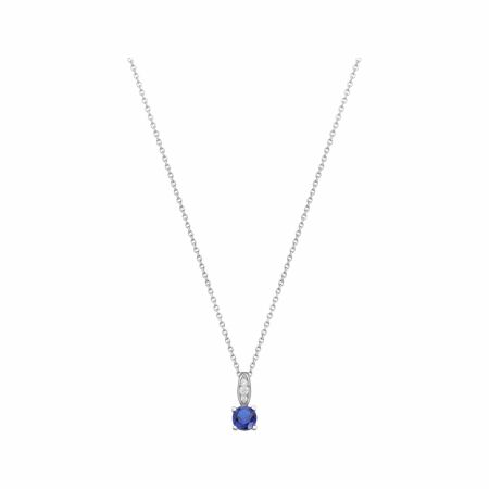 Collier en argent, spinelle bleue et oxydes de zirconium