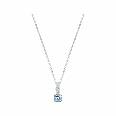 Collier en argent, pierre bleue et oxydes de zirconium