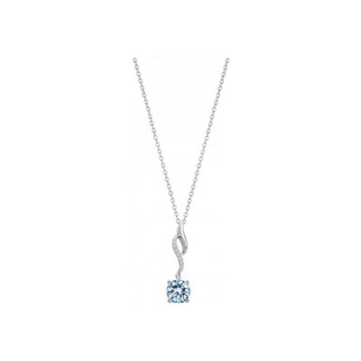 Collier en argent, spinelle bleue et oxyde de zirconium