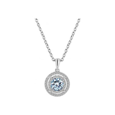 Collier en argent, spinelle bleue et oxyde de zirconium