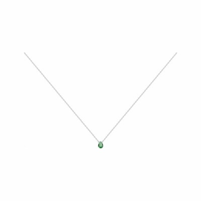 Collier en argent et pierre verte