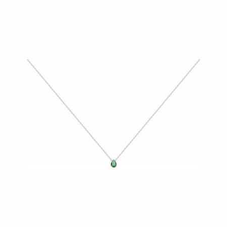 Collier en argent et pierre verte