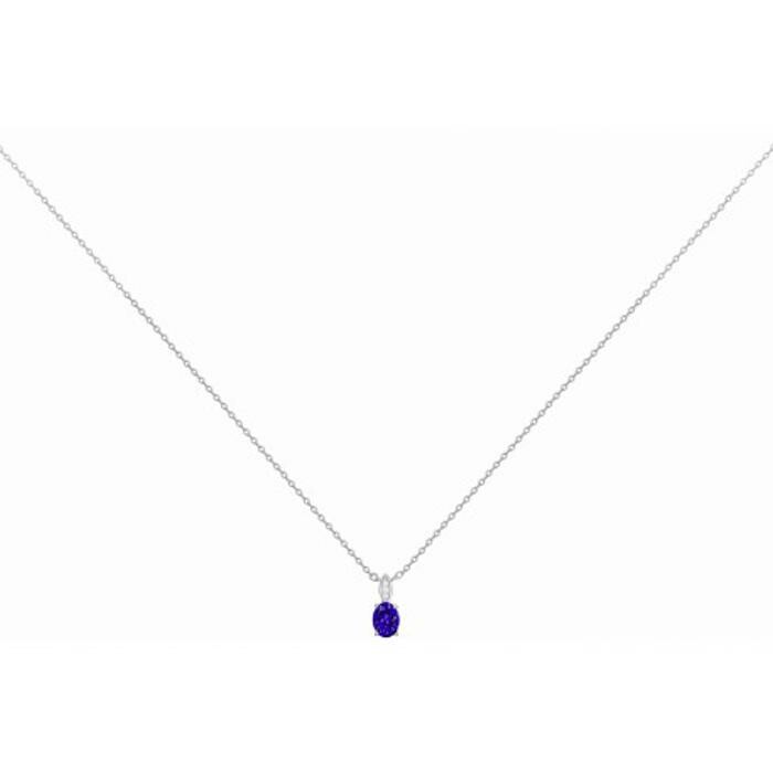 Collier en argent, spinelle bleue et oxyde de zirconium