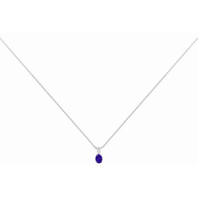 Collier en argent, spinelle bleue et oxyde de zirconium