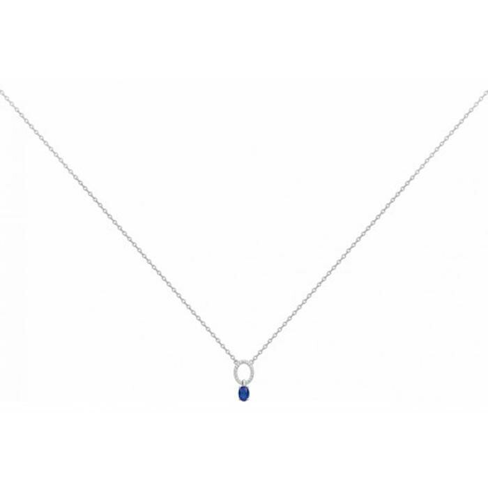 Collier en argent, spinelle bleue et oxyde de zirconium