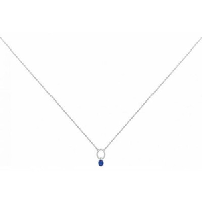 Collier en argent, spinelle bleue et oxyde de zirconium