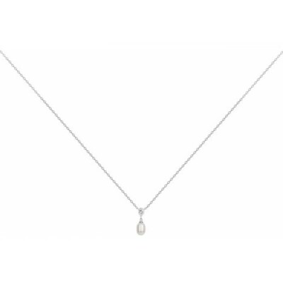 Collier en argent, perle d'eau douce et oxyde de zirconium