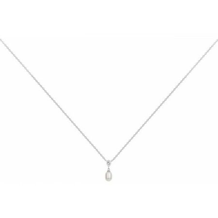 Collier en argent, perle d'eau douce et oxyde de zirconium