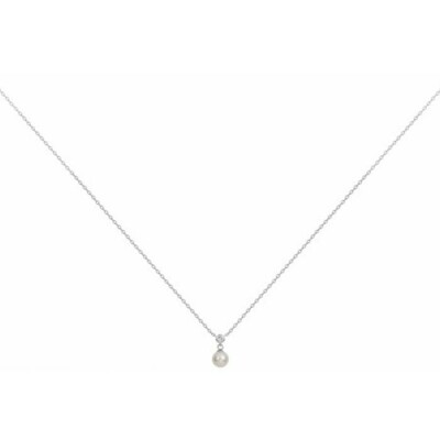 Collier en argent, perle d'eau douce et oxyde de zirconium