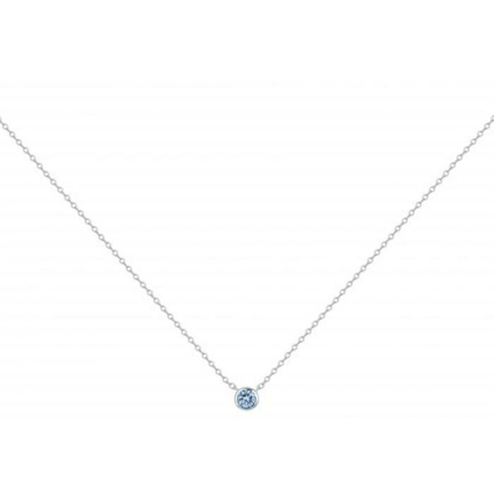 Collier en argent et spinelle bleue