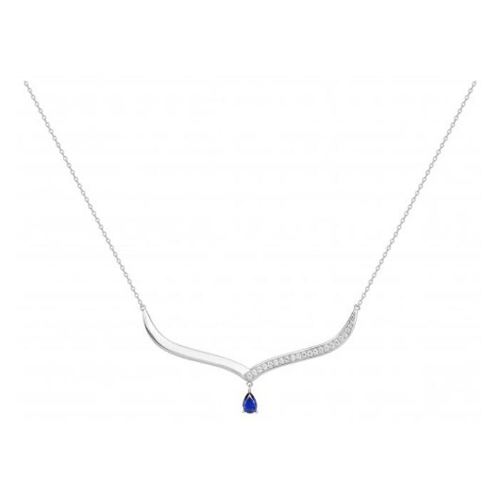 Collier en argent, spinelle bleue et oxyde de zirconium