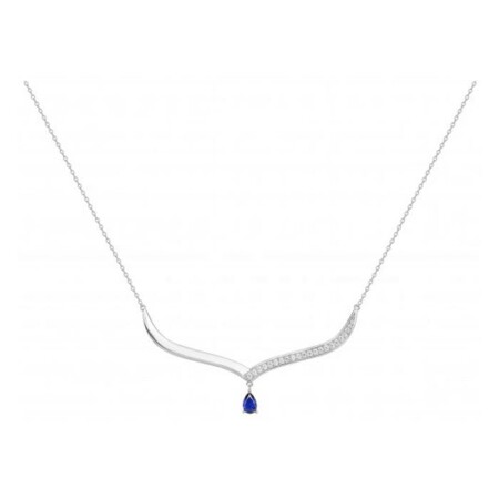 Collier en argent, spinelle bleue et oxyde de zirconium