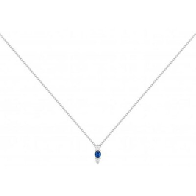 Collier en argent, spinelle bleue et oxyde de zirconium