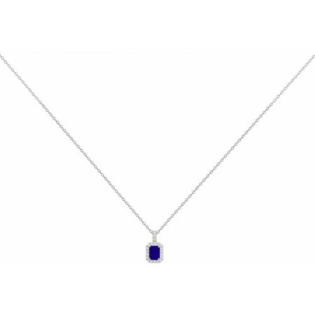 Collier en argent, spinelle bleue et oxyde de zirconium