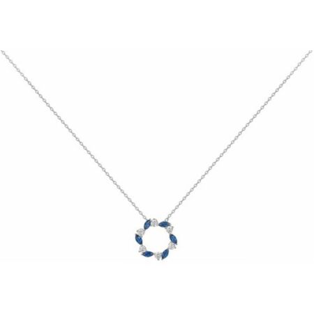 Collier en argent, spinelle bleue et oxyde de zirconium