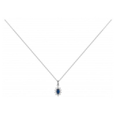 Collier en argent, spinelle bleue et oxyde de zirconium