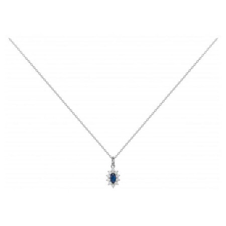 Collier en argent, spinelle bleue et oxyde de zirconium