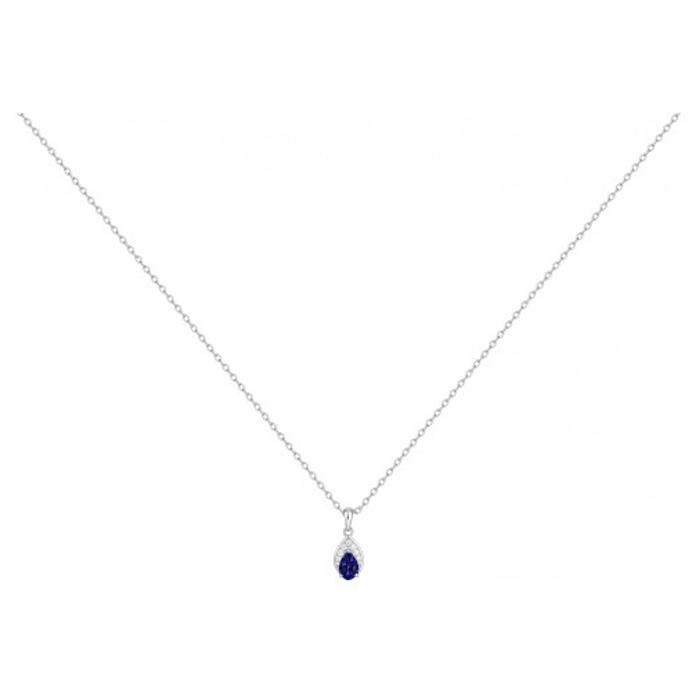 Collier en argent, spinelle bleue et oxyde de zirconium