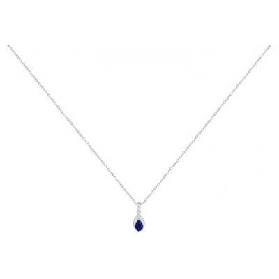 Collier en argent, spinelle bleue et oxyde de zirconium