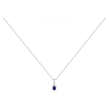 Collier en argent, spinelle bleue et oxyde de zirconium