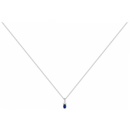 Collier en argent, spinelle synthétique et oxyde de zirconium