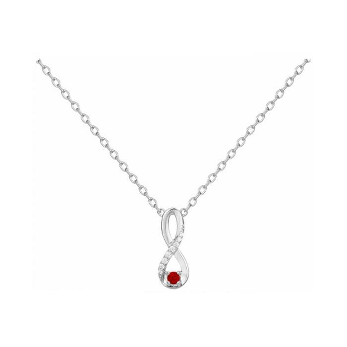 Collier en argent, spinelle synthétique et oxyde de zirconium