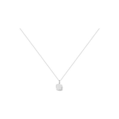 Collier mono-motif en argent et oxydes de zirconium