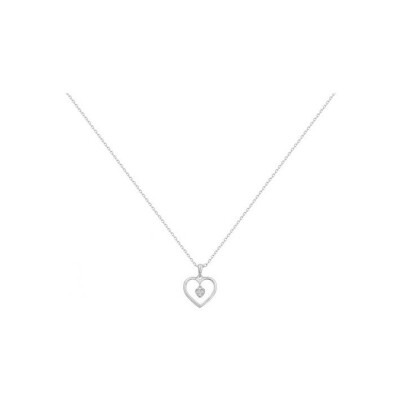 Collier mono-motif en argent et oxydes de zirconium