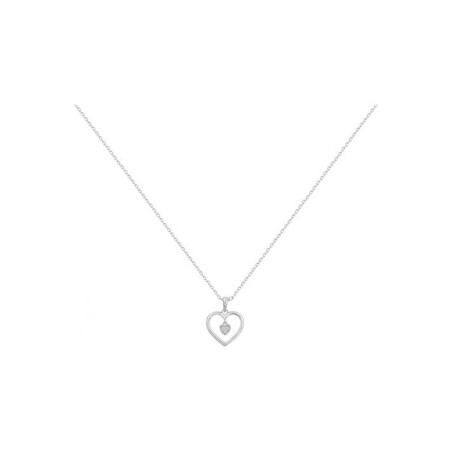 Collier mono-motif en argent et oxydes de zirconium