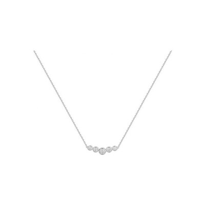 Collier mono-motif en argent et oxydes de zirconium