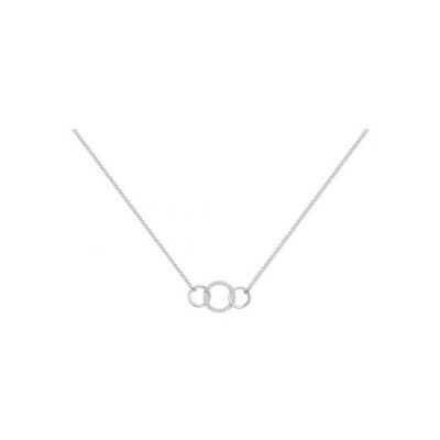 Collier mono-motif en argent et oxydes de zirconium