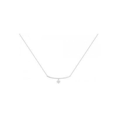 Collier mono-motif en argent et oxydes de zirconium