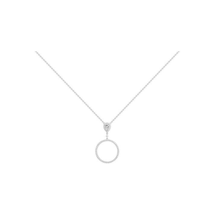 Collier mono-motif en argent et oxydes de zirconium