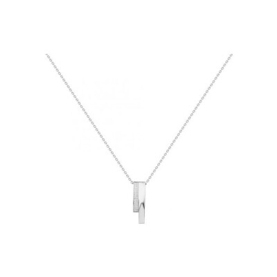 Collier mono-motif en argent et oxydes de zirconium