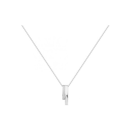 Collier mono-motif en argent et oxydes de zirconium