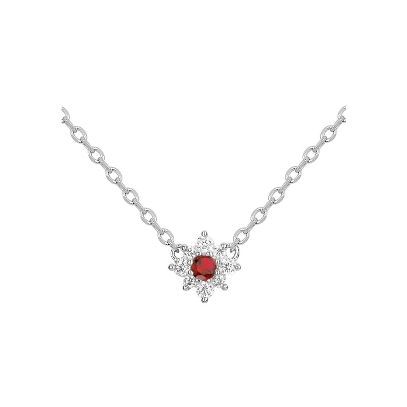 Collier en argent, oxydes de zirconium et pierres de couleurs