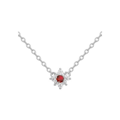 Collier en argent, oxydes de zirconium et pierres de couleurs