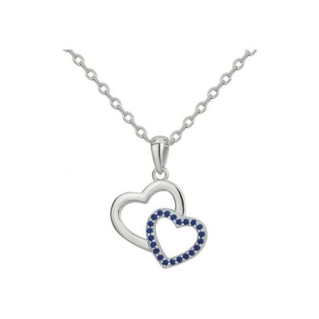 Collier en argent et spinelle synthétique bleue