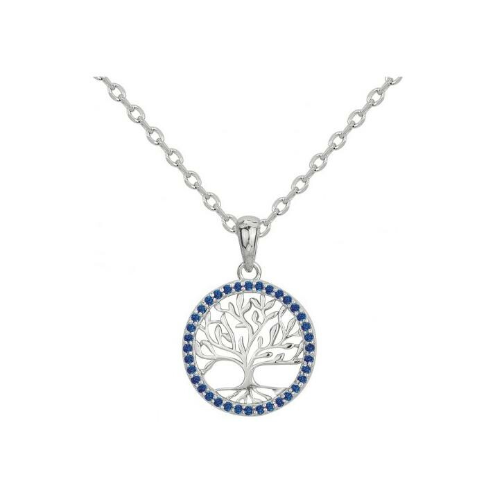 Pendentif en argent et spinelle synthétique bleue