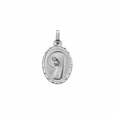 Médaille de baptême vierge en or blanc 750 millièmes