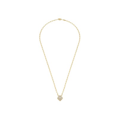 Collier dinh van Le Cube Diamant XL pavé en or jaune et diamants