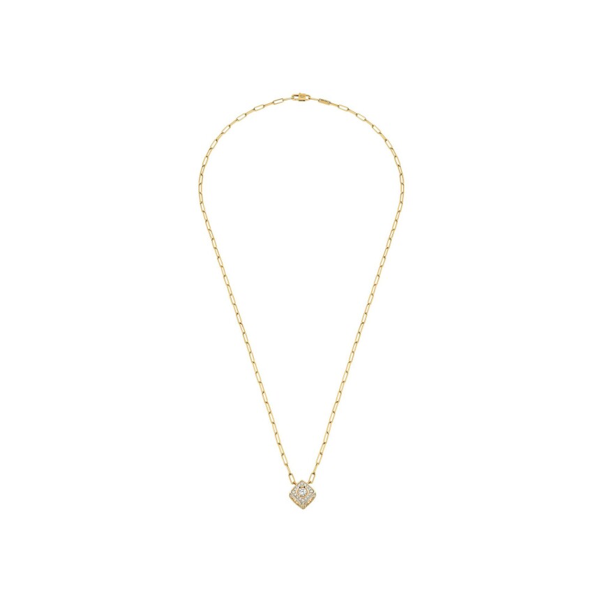 dinh van Le Cube Diamant XL paved necklace, yellow gold, diamonds
