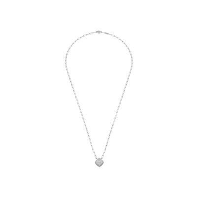 Collier dinh can Le Cube Diamant XL pavé en or blanc et diamants