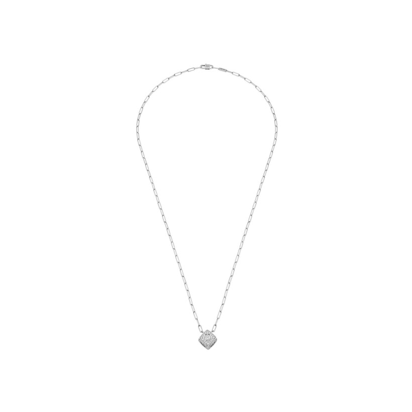 dinh van Le Cube Diamant XL paved necklace, white gold, diamonds